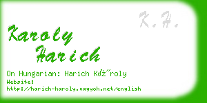 karoly harich business card